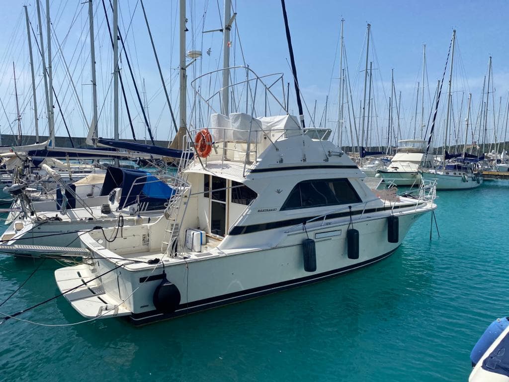 1990 Bertram 37 Convertible for Sale in Province of Livorno, IT Flybridge 2