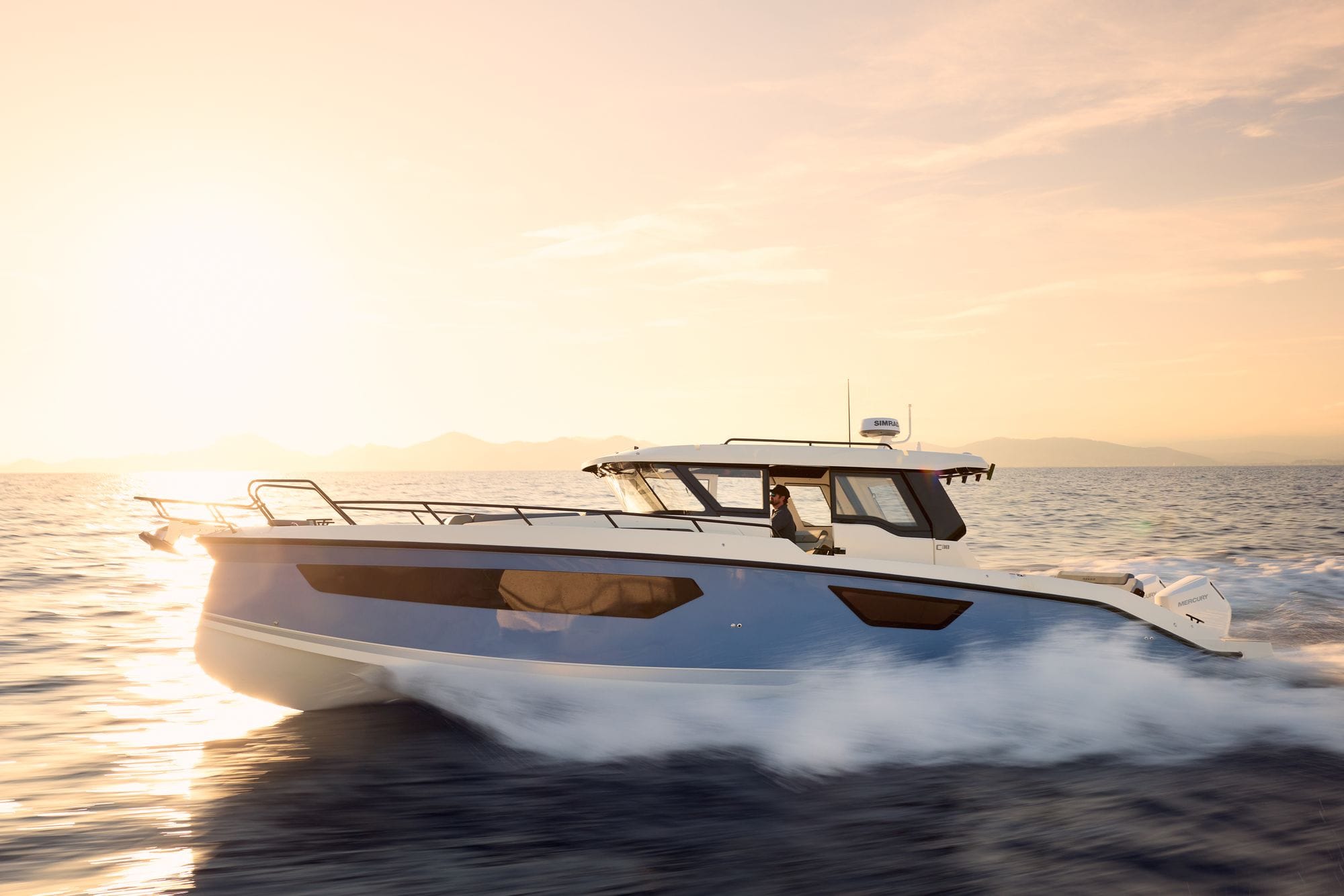 The NAVAN C38 running at sunset