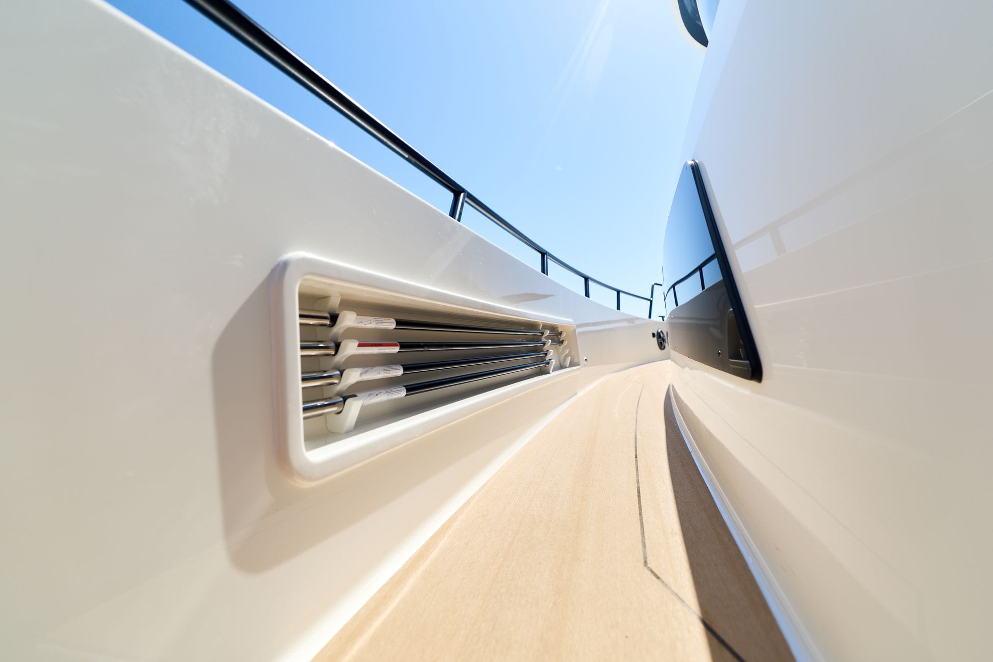 The walkaround side deck beside the pilothouse