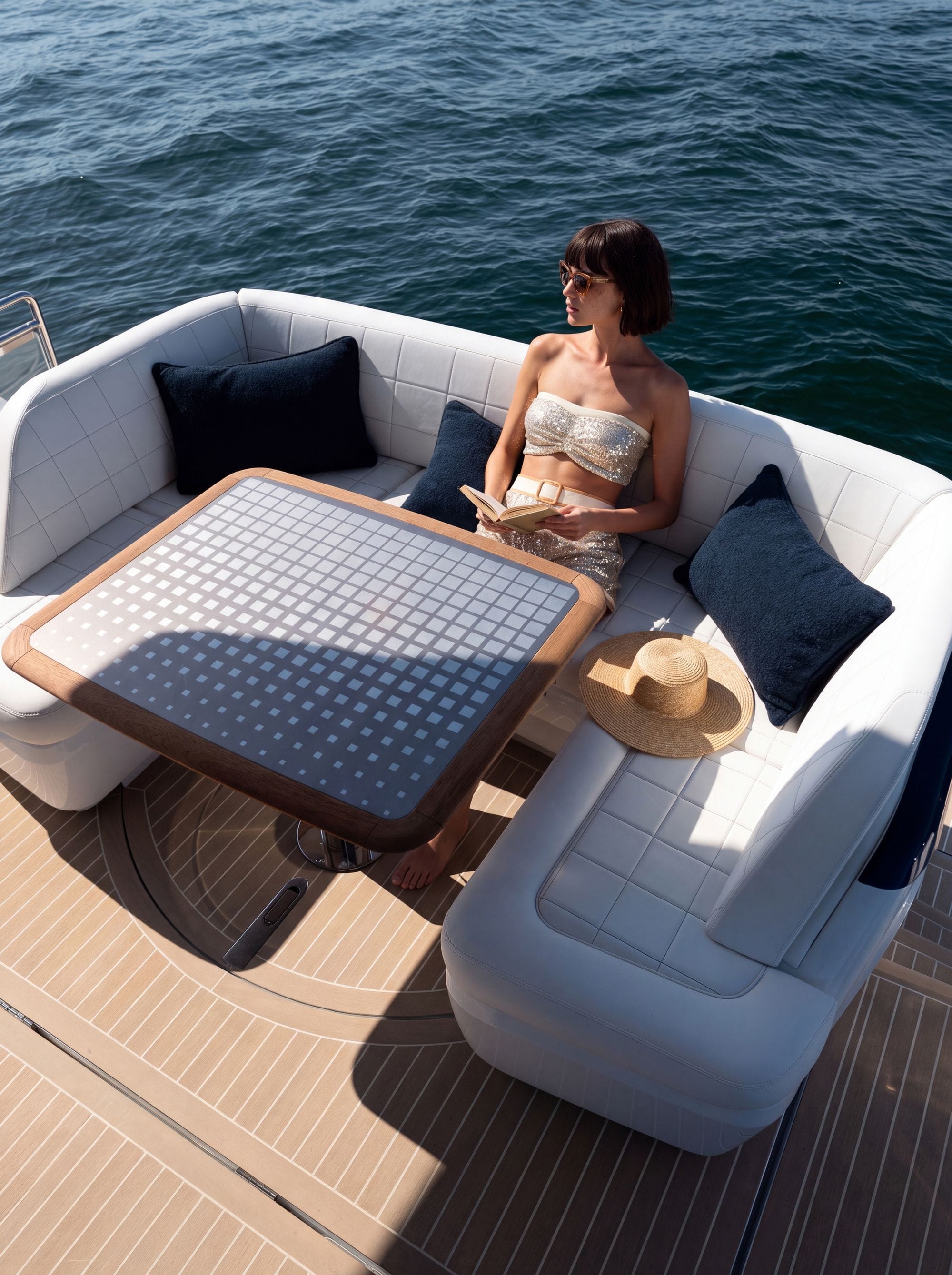 The bow sofa with a table