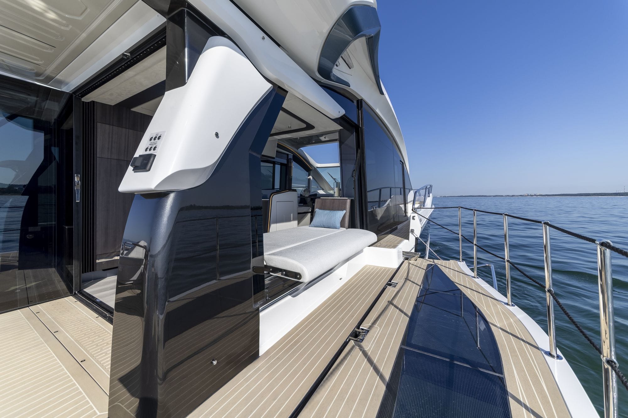 The side deck beside the saloon