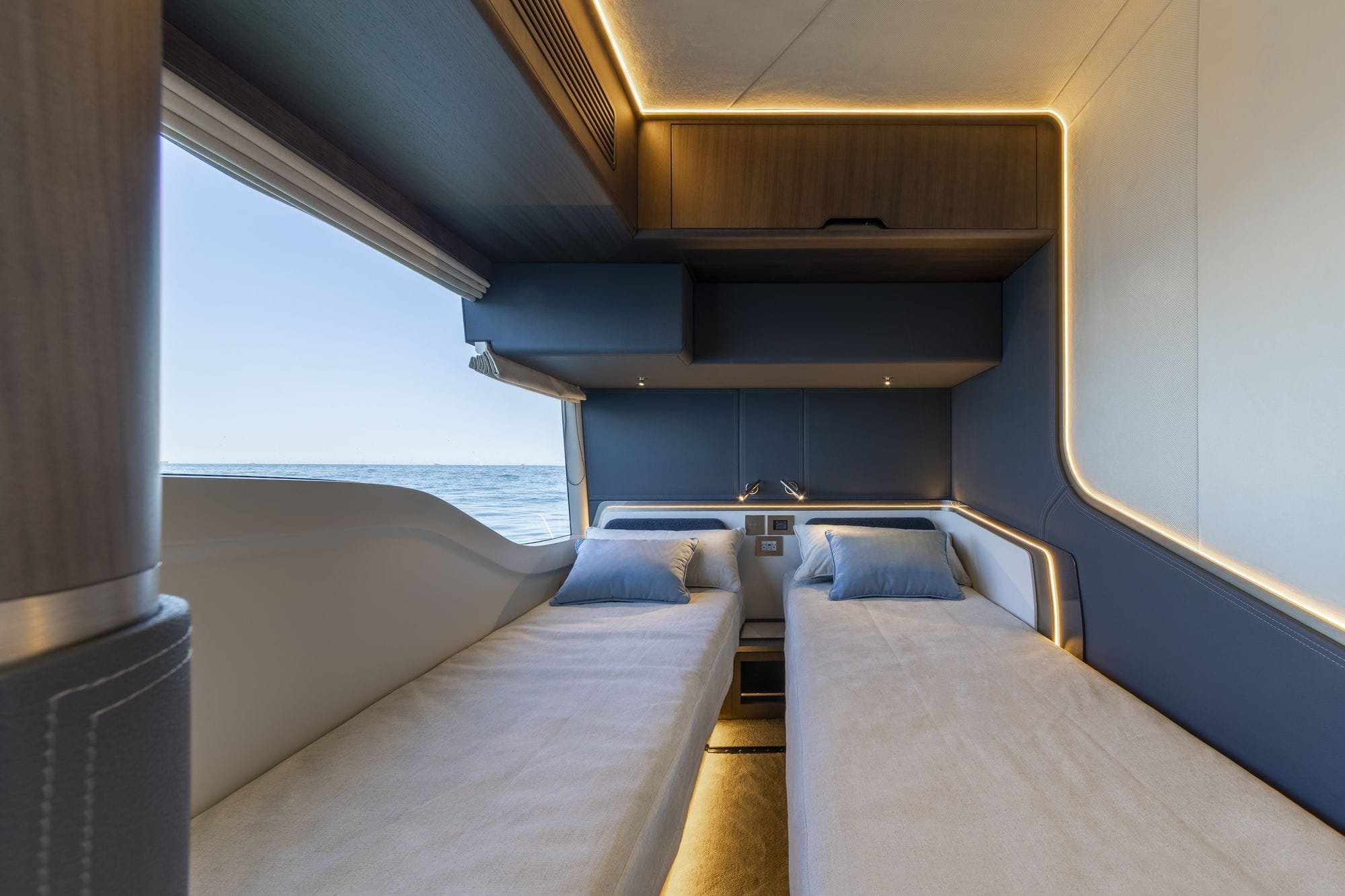 The guest cabin with twin berths